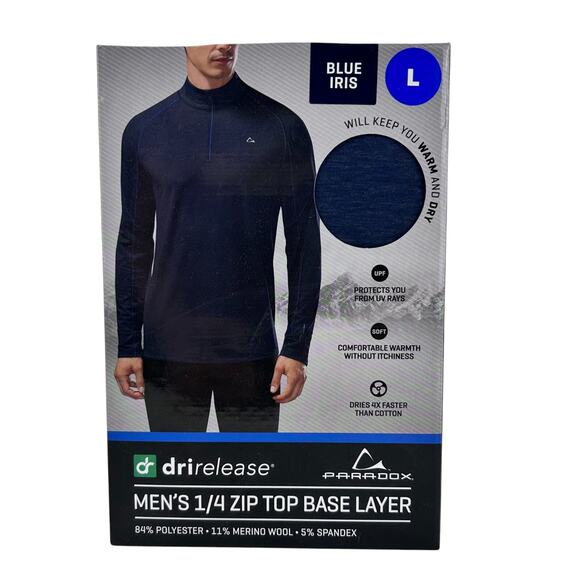 Paradox Shirt Mens Size Large Performance Stretch Blend 1/4 Zip Pullover New - Picture 1 of 2